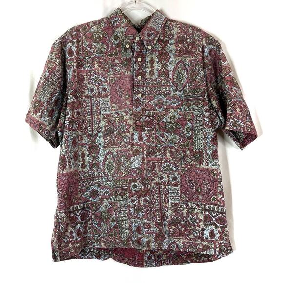Reyn Spooner Hawaiian Traditionals VTG Animal Brocade Short Sleeve Shirt Large - Picture 1 of 4